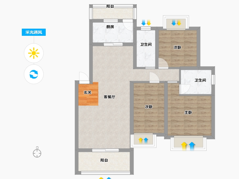 江西省-宜春市-上高印象-76.40-户型库-采光通风