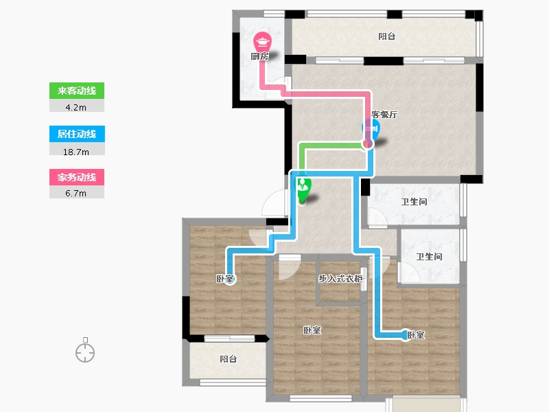 浙江省-金华市-中梁湖滨首府-103.00-户型库-动静线