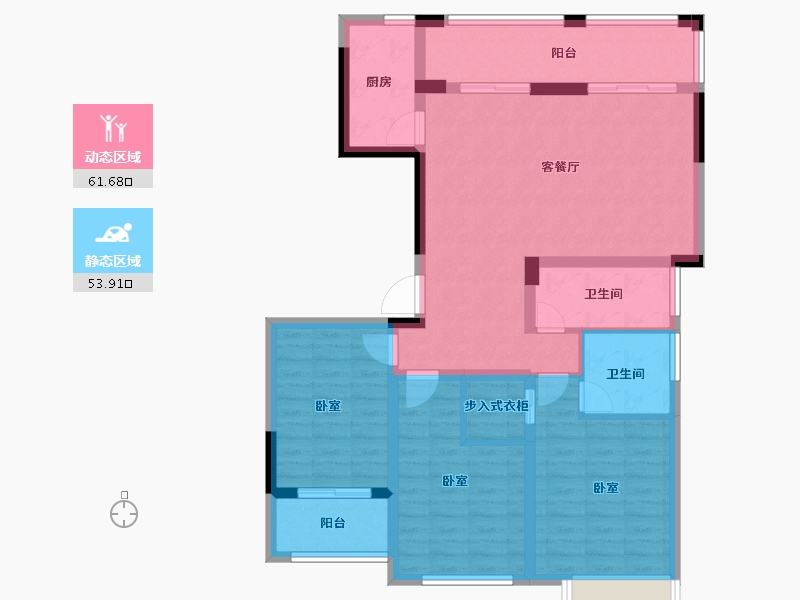 浙江省-金华市-中梁湖滨首府-103.00-户型库-动静分区