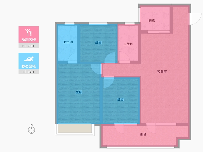 山东省-枣庄市-儒辰青檀府-101.05-户型库-动静分区