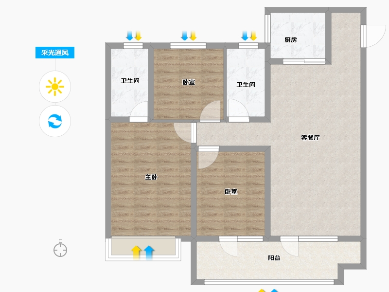 山东省-枣庄市-儒辰青檀府-101.05-户型库-采光通风