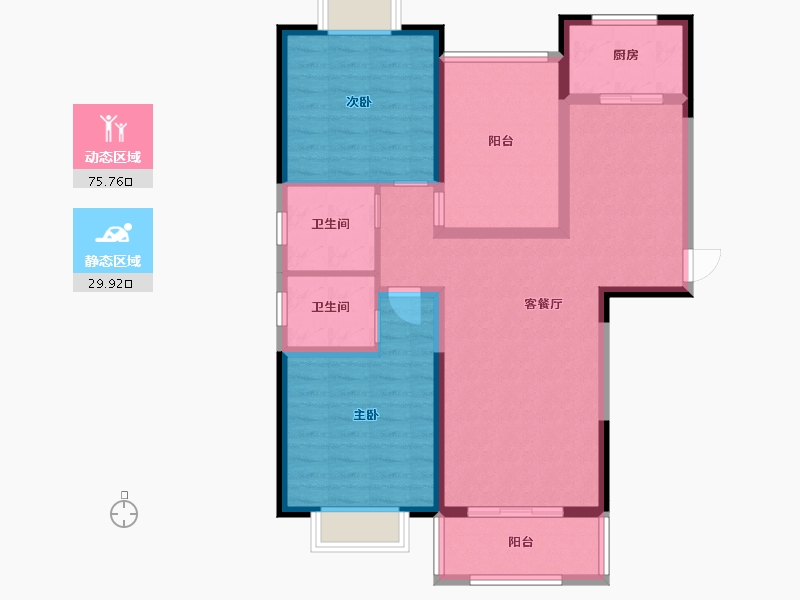 江西省-宜春市-尚品国际-94.40-户型库-动静分区