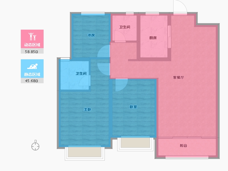 山东省-枣庄市-山能德圣风华里-94.02-户型库-动静分区