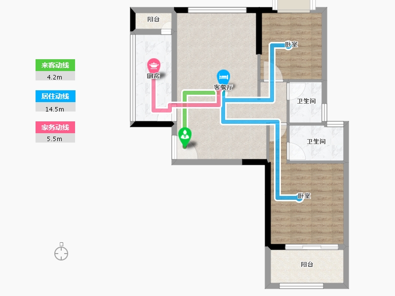 福建省-龙岩市-龙地万福城-71.85-户型库-动静线