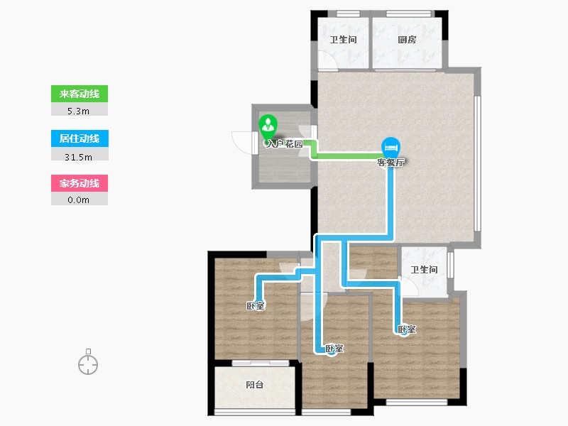 浙江省-绍兴市-麒麟府-110.90-户型库-动静线