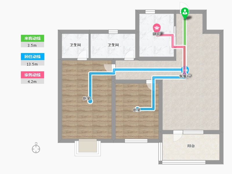 山东省-青岛市-海信公园里-71.99-户型库-动静线