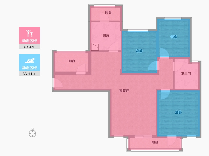 山东省-济南市-诺德名城-84.81-户型库-动静分区