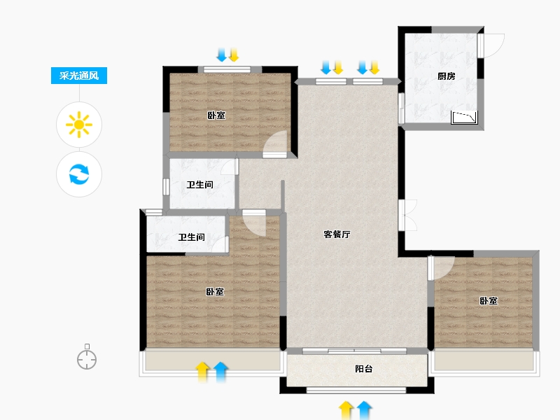 山东省-菏泽市-新洲欧洲城-121.00-户型库-采光通风