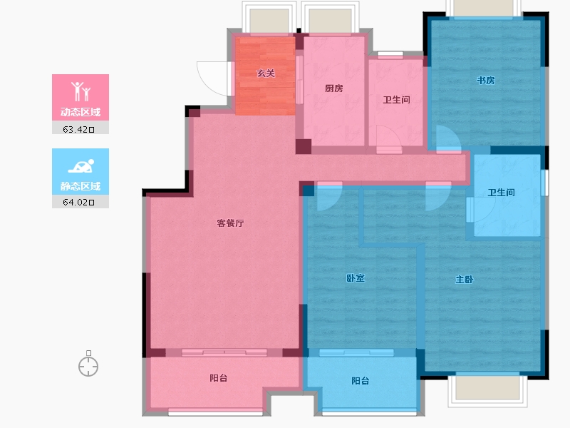 山东省-济南市-中建长清湖-113.62-户型库-动静分区