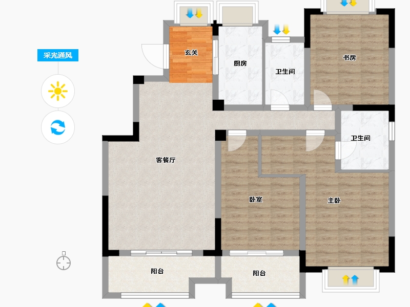 山东省-济南市-中建长清湖-113.62-户型库-采光通风