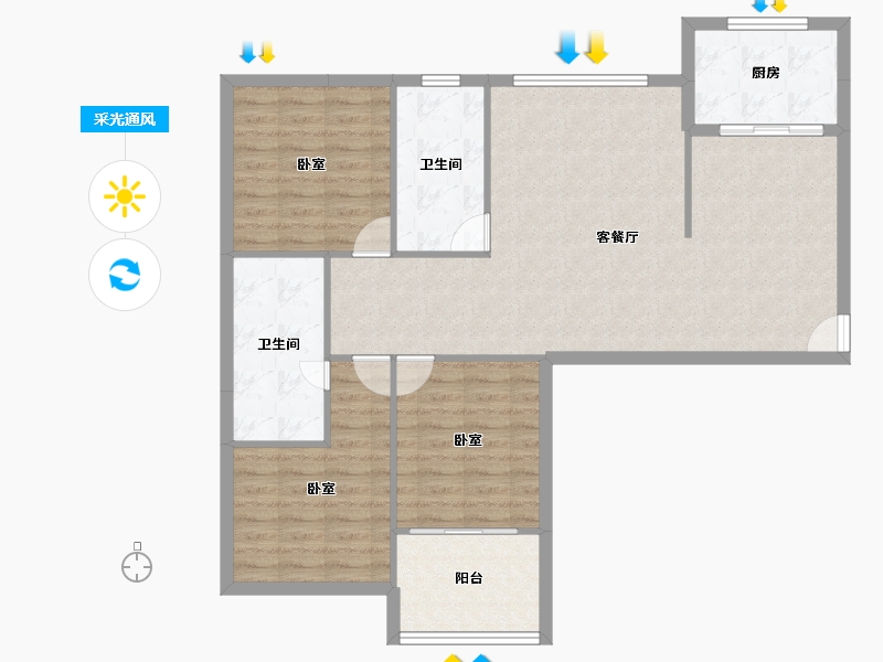 河南省-焦作市-万隆清水湾-101.83-户型库-采光通风