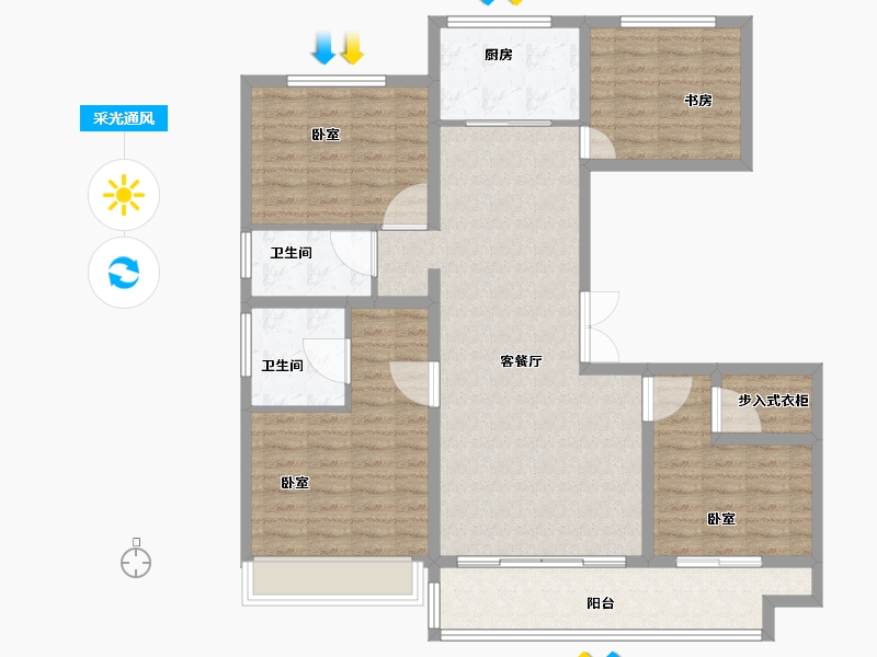 河南省-开封市-兰大豪庭-116.13-户型库-采光通风