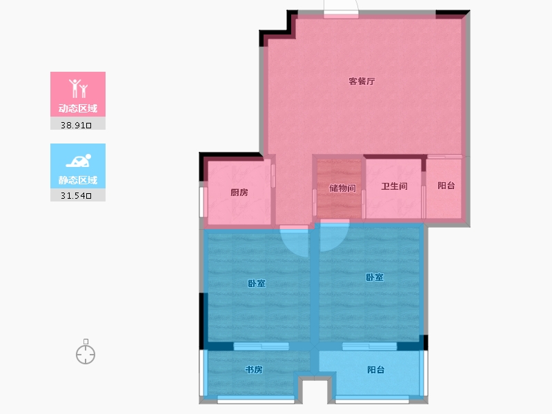 浙江省-金华市-香堤意墅澜庭-62.00-户型库-动静分区