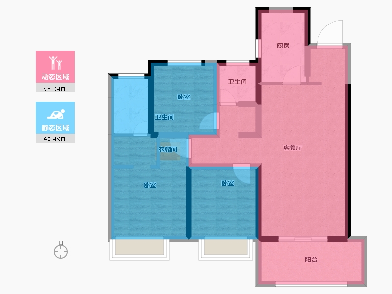 河南省-郑州市-中海万锦公馆-87.00-户型库-动静分区