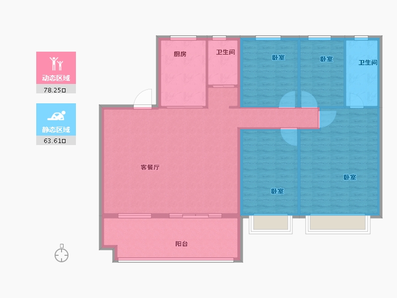 河南省-郑州市-碧桂园象府-130.00-户型库-动静分区