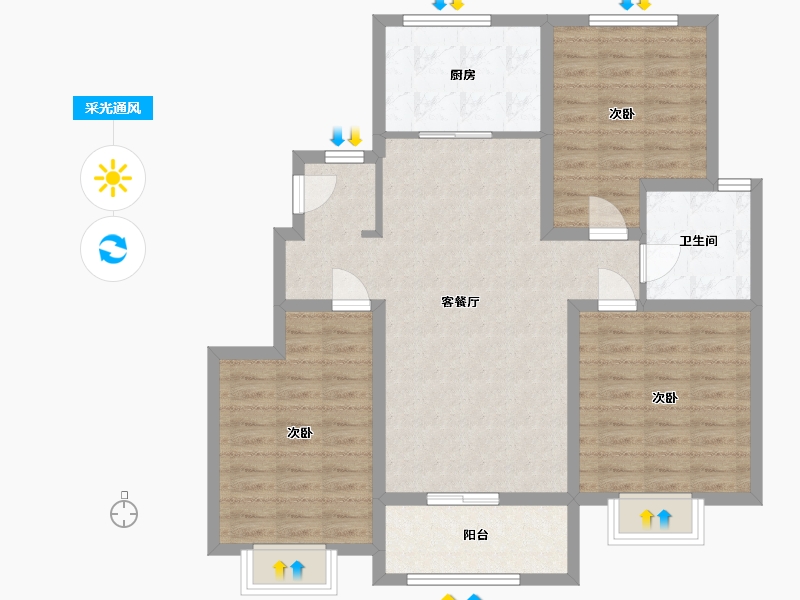 山东省-淄博市-中南紫云集-96.00-户型库-采光通风