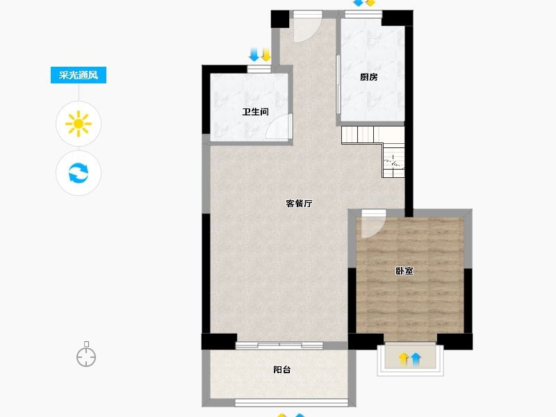 福建省-漳州市-融信壹号府-71.51-户型库-采光通风