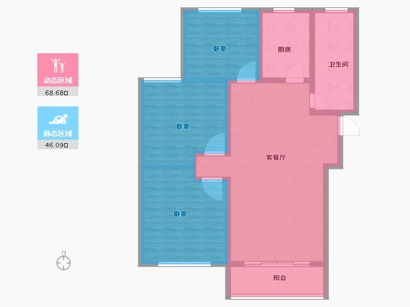 山东省-菏泽市-单县茂昌广场-103.62-户型库-动静分区