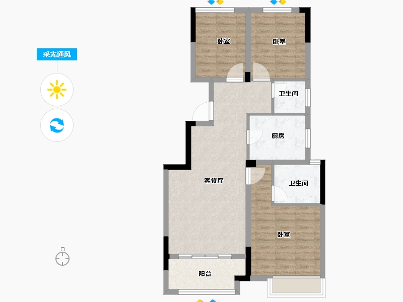 浙江省-金华市-金地江山风华-78.00-户型库-采光通风