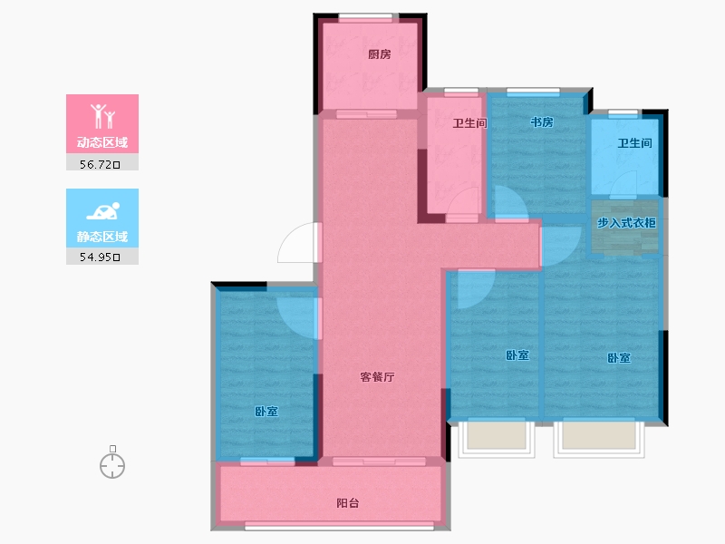 浙江省-宁波市-雅戈尔新明洲-100.00-户型库-动静分区