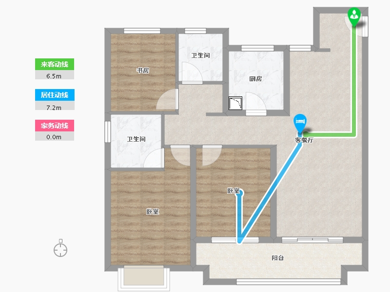 山东省-烟台市-新力珑湾-96.00-户型库-动静线