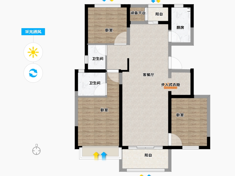 河南省-洛阳市-正商城-103.00-户型库-采光通风