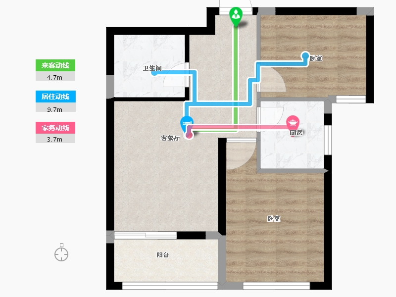 浙江省-金华市-新纪元·香湖-54.37-户型库-动静线