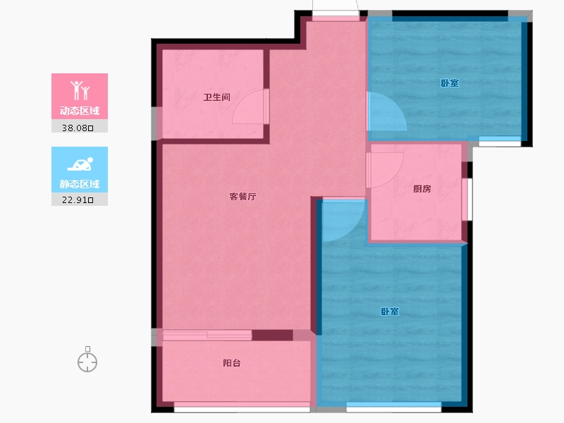 浙江省-金华市-新纪元·香湖-54.37-户型库-动静分区