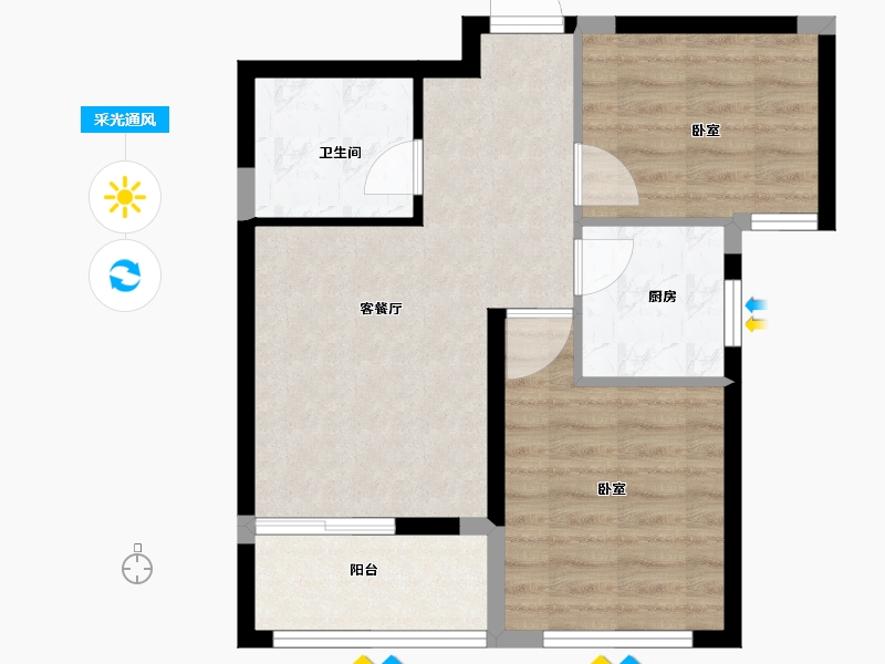 浙江省-金华市-新纪元·香湖-54.37-户型库-采光通风