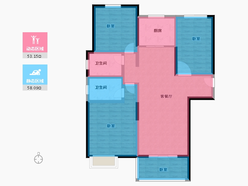 河南省-郑州市-亚新美好天境-99.00-户型库-动静分区