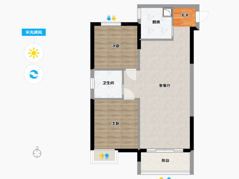 江西省-宜春市-东方博园-68.20-户型库-采光通风