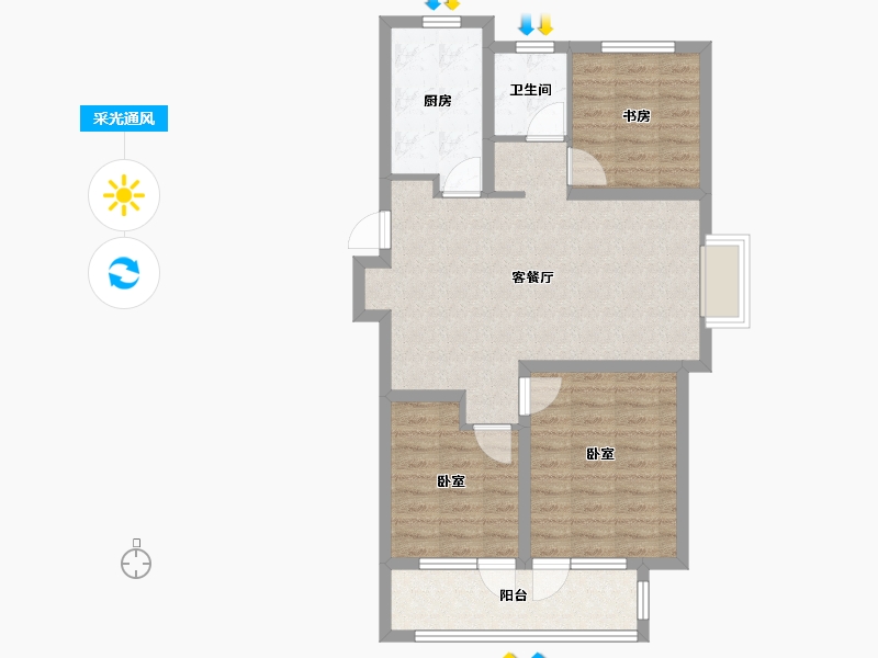 山东省-青岛市-青铁畅意城-79.00-户型库-采光通风