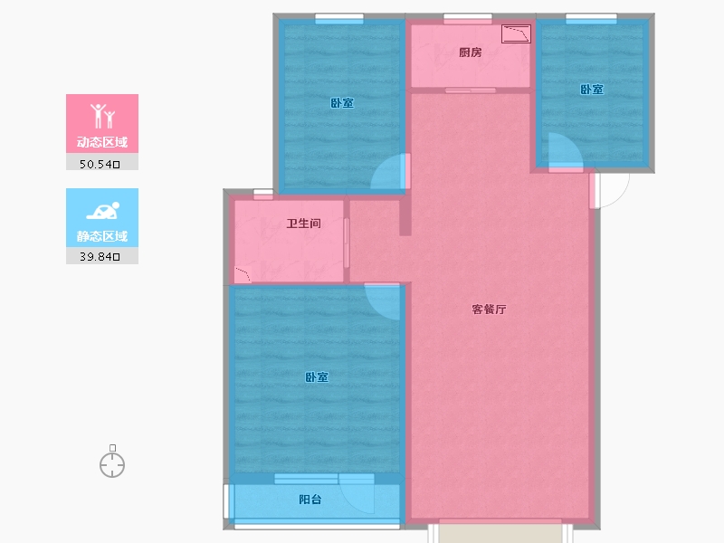 新疆维吾尔自治区-乌鲁木齐市-新铝德源红郡-80.36-户型库-动静分区