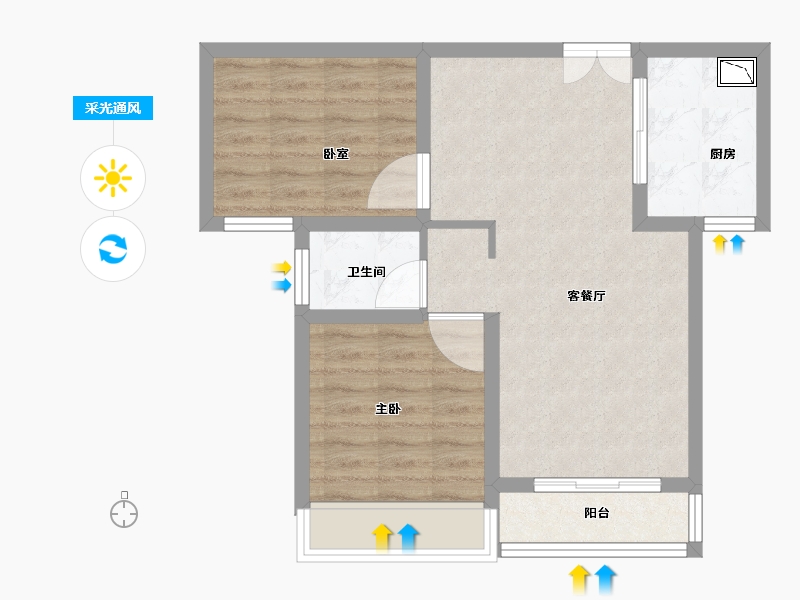 河南省-洛阳市-建业贰号城邦-62.00-户型库-采光通风