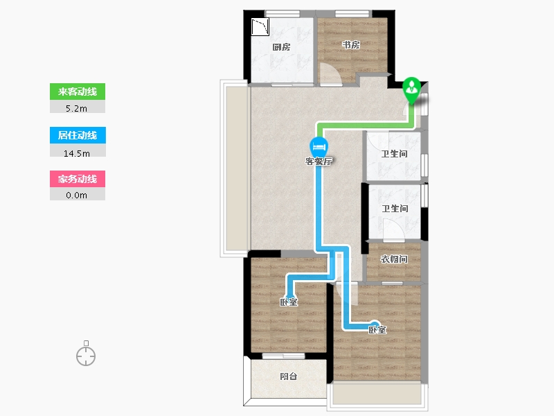 浙江省-杭州市-荣安春月杭宁府-72.58-户型库-动静线