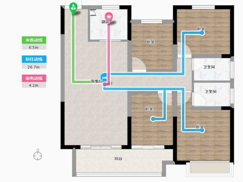 河南省-安阳市-安阳建业城三期云著-108.01-户型库-动静线