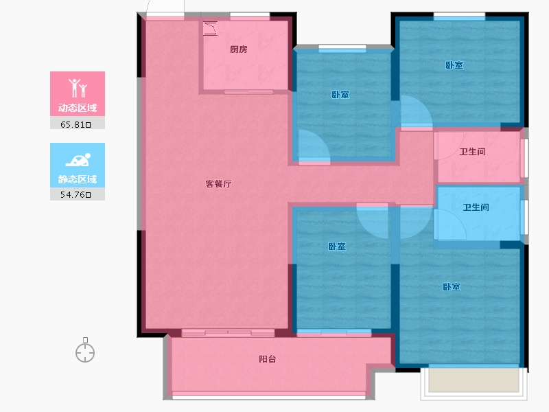 河南省-安阳市-安阳建业城三期云著-108.01-户型库-动静分区