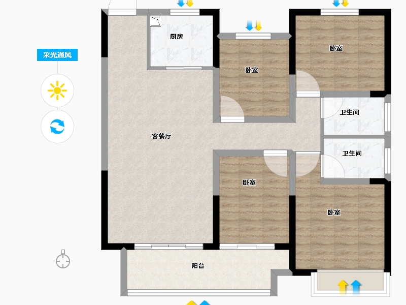 河南省-安阳市-安阳建业城三期云著-108.01-户型库-采光通风