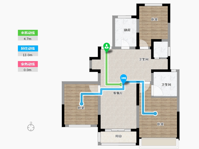 河南省-焦作市-金山东方花园-101.14-户型库-动静线