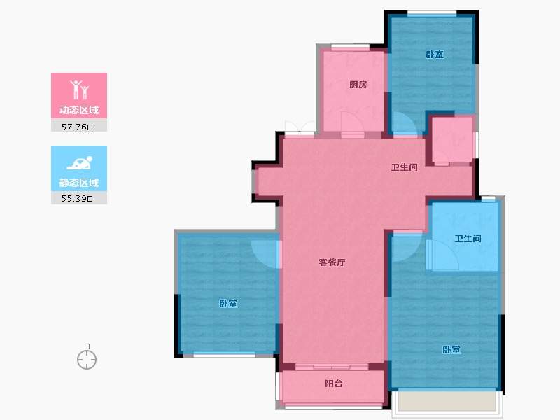 河南省-焦作市-金山东方花园-101.14-户型库-动静分区