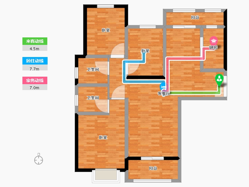 河南省-郑州市-鼎盛阳光城-103.00-户型库-动静线