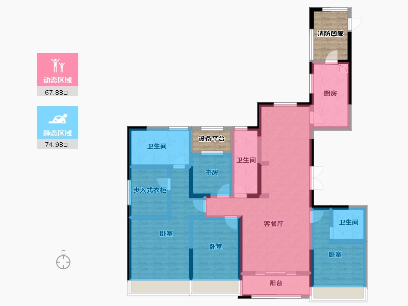 安徽省-合肥市-合肥融创文旅城融园-135.31-户型库-动静分区