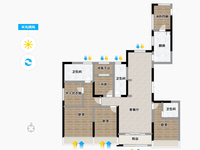 安徽省-合肥市-合肥融创文旅城融园-135.31-户型库-采光通风