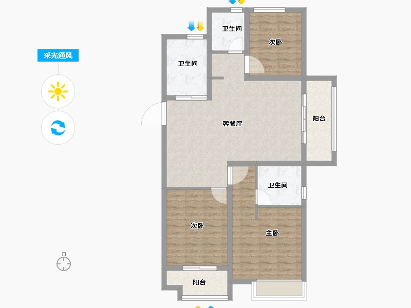 河南省-洛阳市-华芳福昌郡-97.39-户型库-采光通风