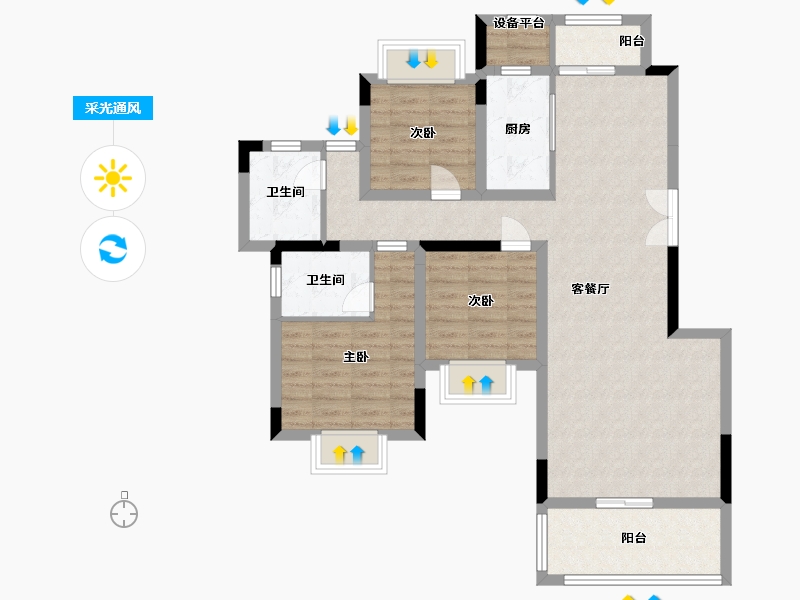 江西省-宜春市-上高壹号院-92.00-户型库-采光通风