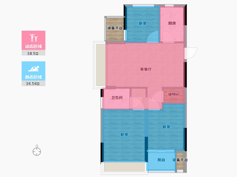 浙江省-舟山市-宋都悦宸府-71.00-户型库-动静分区