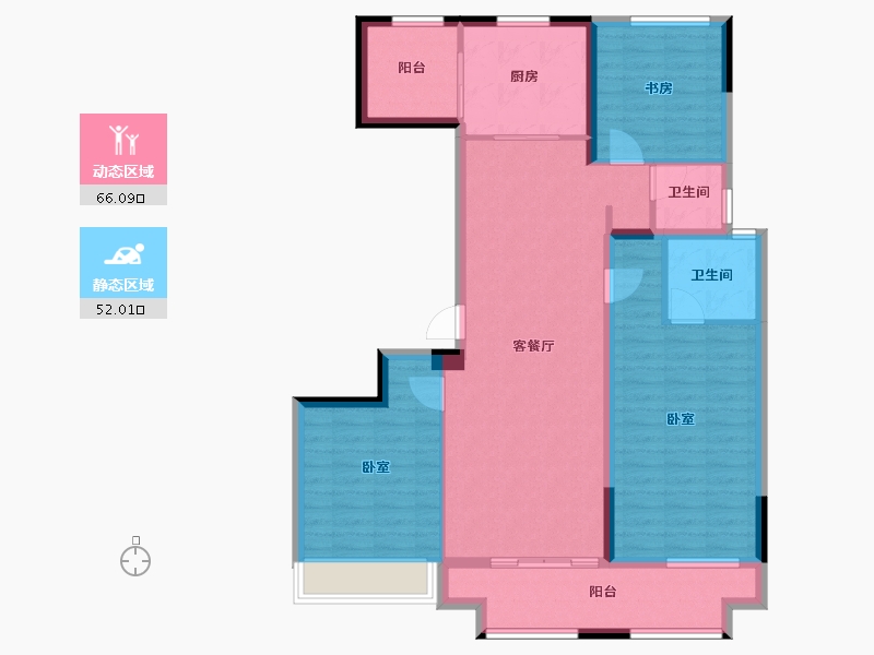 山东省-烟台市-恒达祥合院-105.99-户型库-动静分区