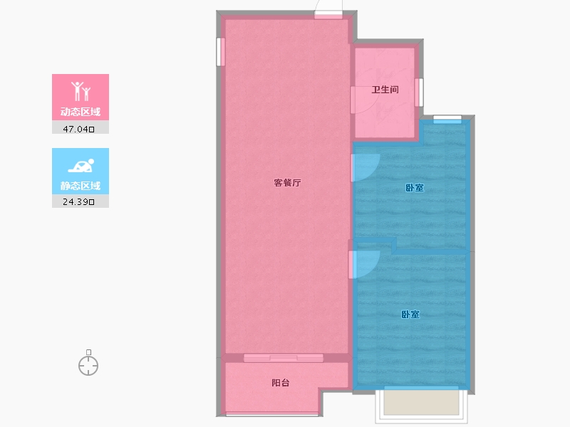 山东省-烟台市-恒达祥合院-65.00-户型库-动静分区