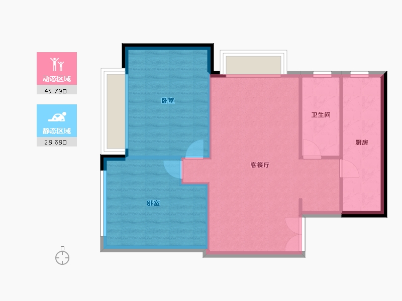 山东省-青岛市-中视水郡兰庭-68.00-户型库-动静分区