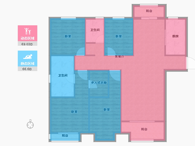 新疆维吾尔自治区-乌鲁木齐市-科创花苑-123.87-户型库-动静分区